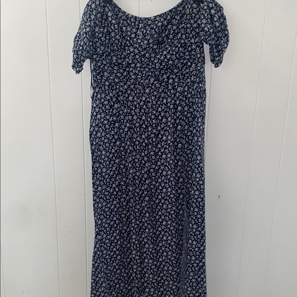 Navy blue Hollister floral dress